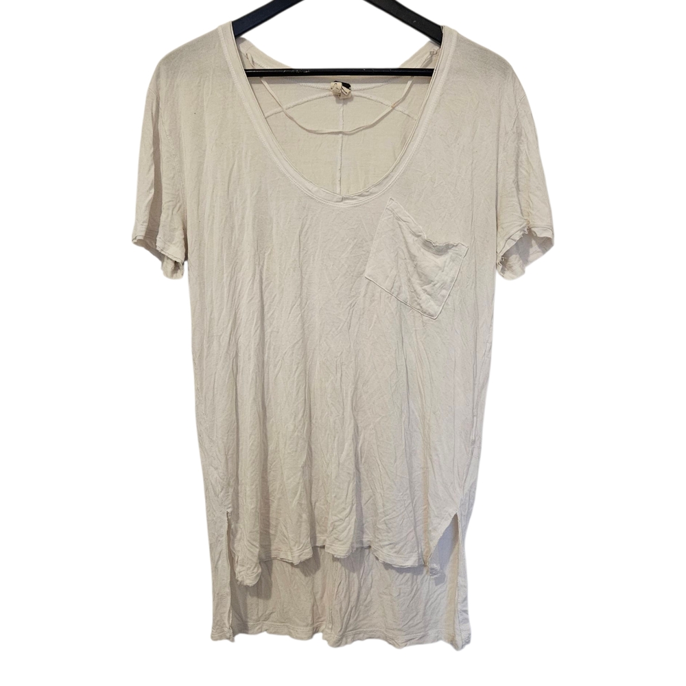 We The Free White Relaxed Ribbed Short Sleeve T-Shirt